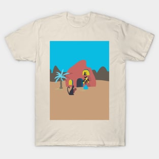 Cats Enjoying a a Sunny Day on a Mediterranean Patio T-Shirt